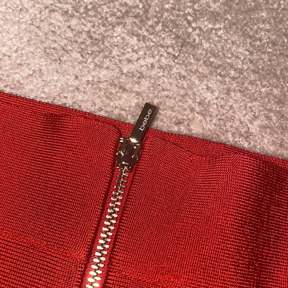 BEBE Red Bandage Skirt size XXS - Picture 3 of 4